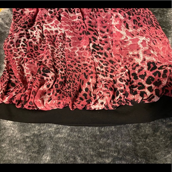 🐆Strapless bandeau pink leopard print circle flair dress! - Picture 6 of 8